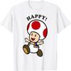 Футболка Nintendo Super Mario Тоад Оставайся Счастливым Текстовый Портрет