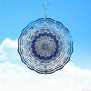 1PC Purple Blue Swirl Metal Wind Spinner 3D Dynamic Garden Art Decor Outdoor Windmill Decoration for Home Yard Patio