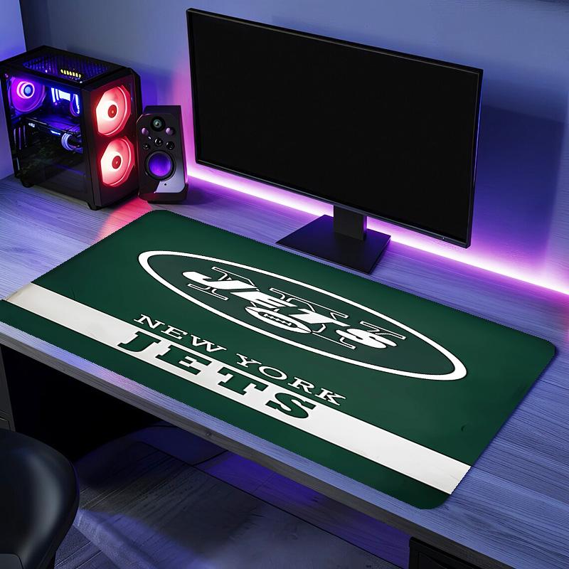 Коврик для мыши с логотипом New York Jets - Нескользящая резиновая основа, Гладкая поверхность для работы, игр, офиса и дома, Настольный коврик для мыши
