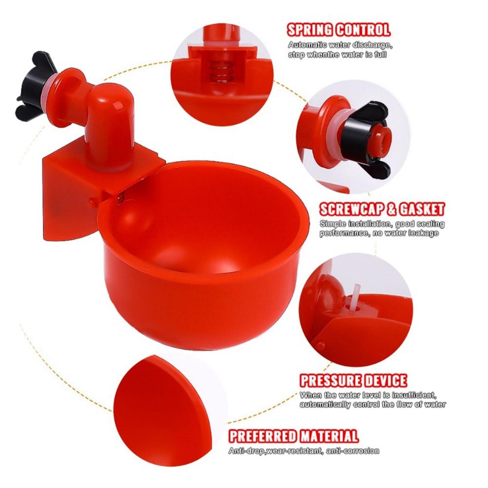 10 шт., чашка для питья курицы и утки, автоматическая поилка, кормушка для цыплят, пластиковые чашки для питья воды на птицеферме, простая установка