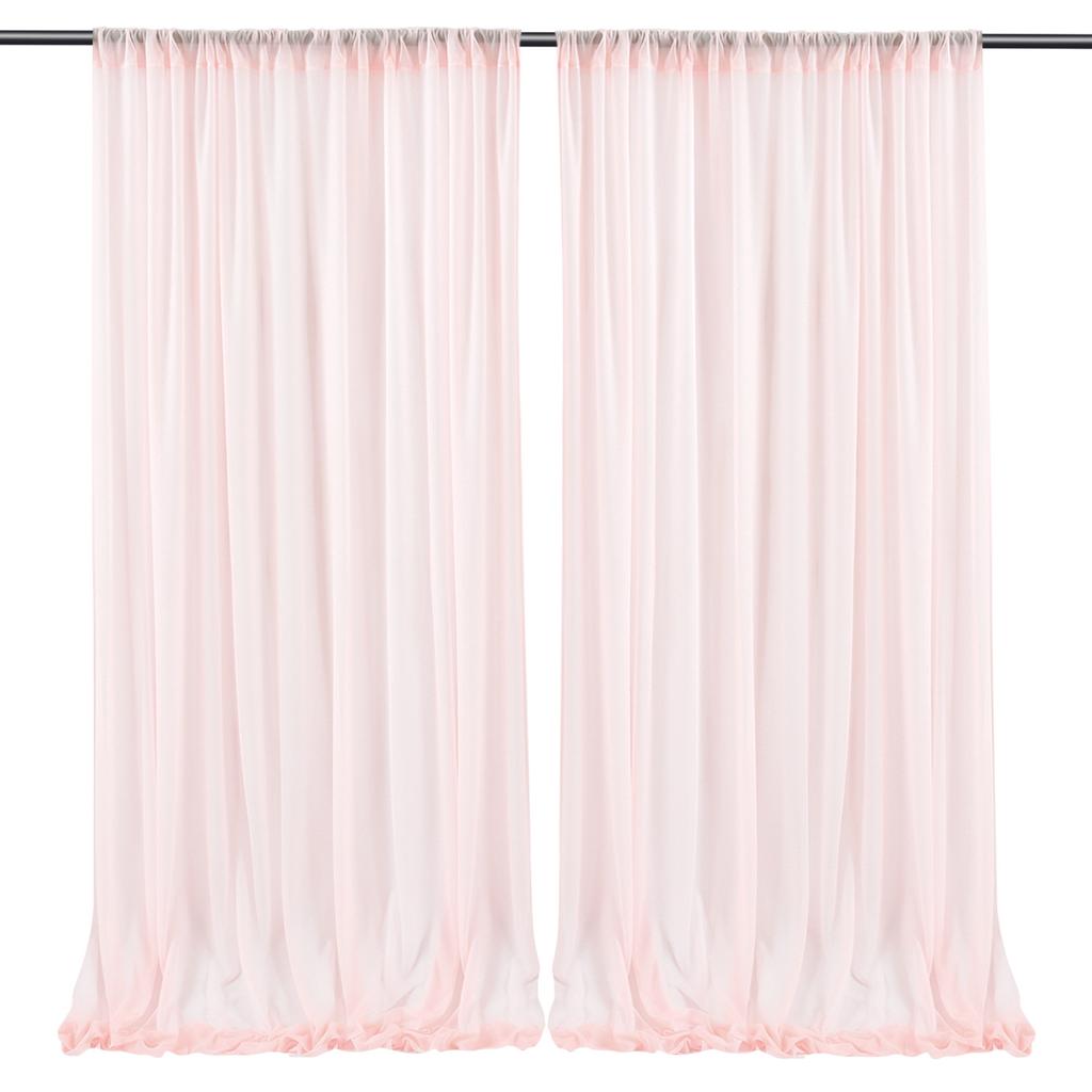 2pcs 1.5x2.15m Ivory Chiffon Wedding Tulle Yarn Background Crystal Sheer Fabric Rustic Country Wedding Birthday Party Decor