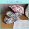 Summer Grid Women Beret Hat Short Brim Cotton Blend Material Sun Block Sunlight