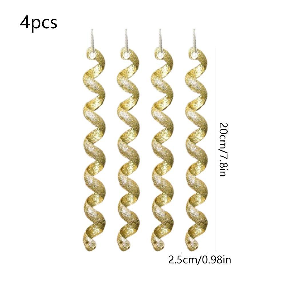 4 шт. Пластиковые рождественские снежинки, сосульки, подвески, витые, изысканные, поддельные сосульки, украшения, сделай сам, имитация ледяных полосок, подвески