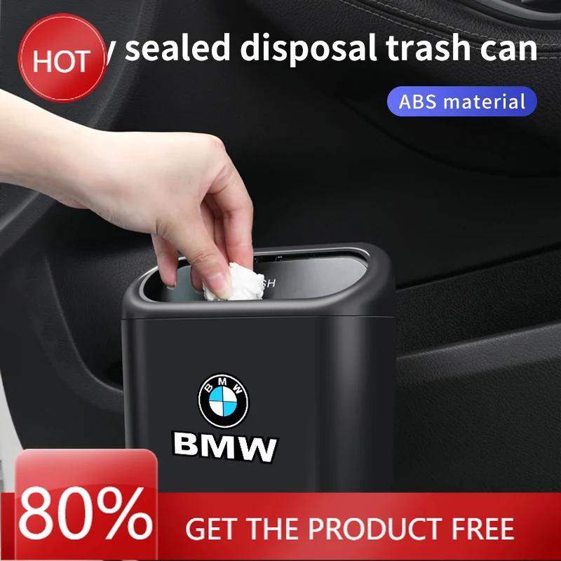 Hot 2025 Car Trash Can Hanging Garbage Bin Pressing Box With Lid For BMW X3 X5 M5 M3 E46 E90 E60 F10 E39 F30 E36 G30 E87 E70 E91