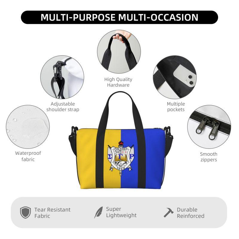 Sigma Gamma Rho 1922 Print Travel Duffel Bags Waterproof Foldable Overnight Bag with Shoulder Strap Unisex Sports Gym Yoga Bag