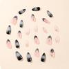 Silver Irregular Stripe Almond-Shaped Spider Bow False Nail Art Patches