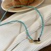 Юань Ю Высококачественное ожерелье из бирюзы: Не выцветающая, Темперамент-Личность Ключичная Цепочка для Женщин