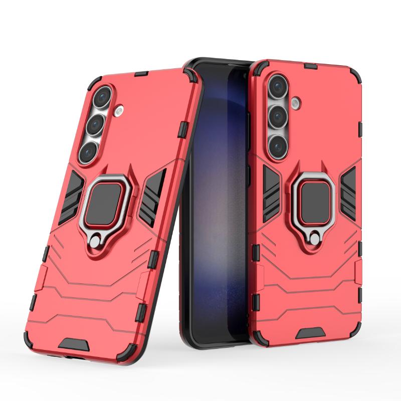 Для Samsung Galaxy S24 FE S24FE задняя крышка телефона чехол противоударный защитный против падения металлический держатель кольца магнитный защитный чехол