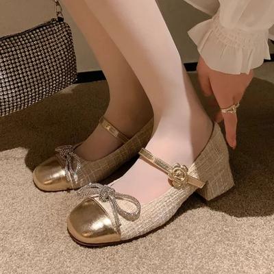 Обувь женская 2024 смешанные цвета кристалл осень бант повседневные женские кроссовки квадратный носок новые мокасины со стразами лето осень