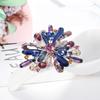 Brooch Fashionable Dress-up Colored Flower Rhinestone Inlaid Badges Pin for Celebration
