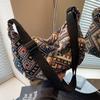 Большая вместительная сумка-пельмень в этническом стиле для женщин, сумка через плечо для женщин, холщовая сумка через плечо