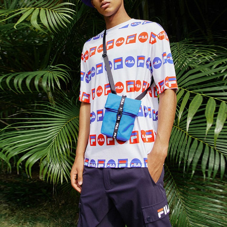 FILA Drop Shoulder Sleeve T Shirt Men's Standard White F51M128154F-WT