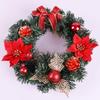 30cm Christmas Wreath with Red Berries and Pine Cones - Door Hanging Rattan Ring Decoration