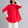 Women Summer Oversized Loose Shirts Large Size Casual Shirt Plus Size Black Tops