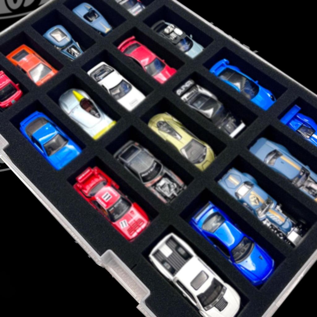 1/64 Model Cars Storage Case Portable Dustproof with 20 Compartments Durability Practical Toy Car