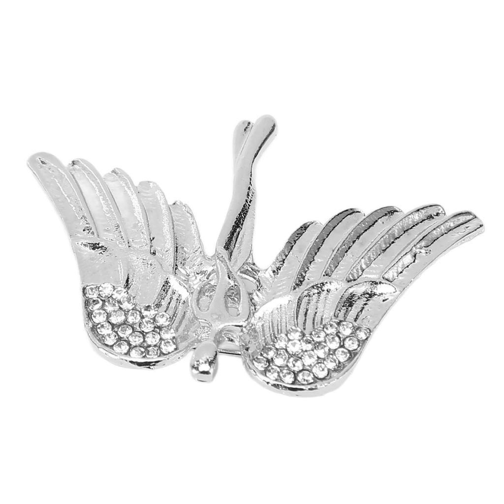 Angel Brooch Pin Alloy Rhinestone Collar Pin Coat Sweater Decorative Accessories Sliver