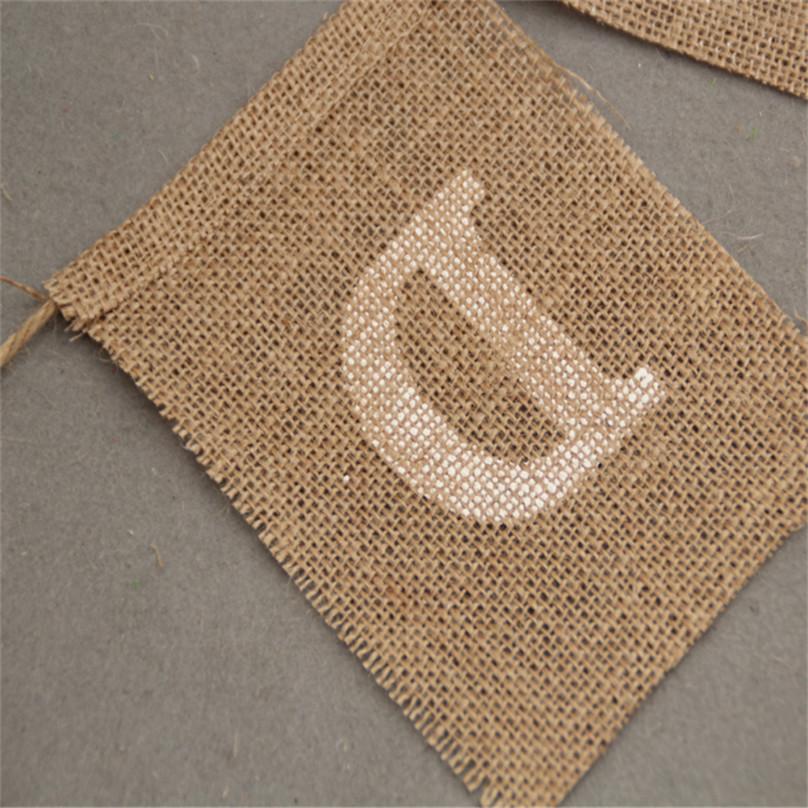 Flax Wedding Po Props Vintage Banner Jute Burlap Bunting Rustic Garland Party Wedding Decoration