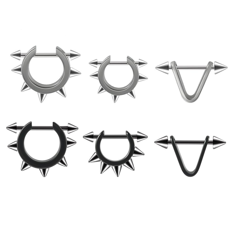 1PC Surgical Steel Sunflower Cone Silver/Black Ear Cartilage Barbell With Hoop Earring Tragus Helix Daith Piercing Jewelry