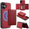 LC.IMEEKE L5 Магнитный чехол для телефона iPhone 17 Кожаная задняя крышка со съемным держателем для карт