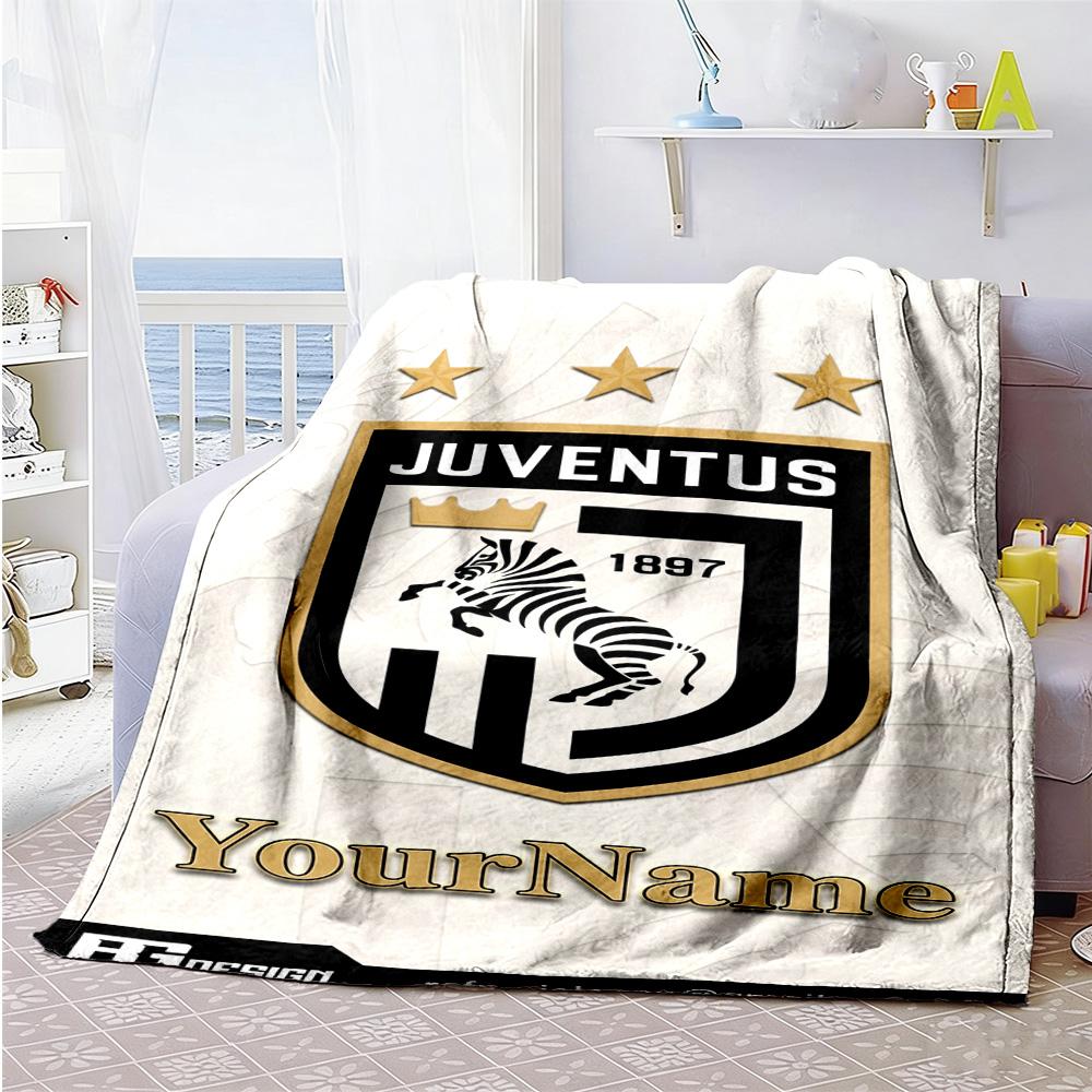 Juventus Customize Text Blanket Multi-purpose Customizable Blanket Soft Warm Cozy Great for Living Room Couch Bed Chair Four Seasons Universal