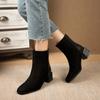 2024 Autumn Winter Women Boots Square Toe Chunky Heel Women Shoes Ankle Boots for Women Winter Platform Suede Shoes Zapatos