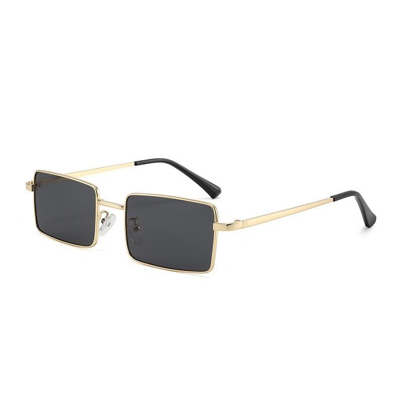 Classic Metal Square Sunglasses Women Men Uv400 Retro Style Geometric For Travel And Daily Wear
