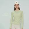 Spring and summer yoga clothes top women's Pilates yoga long-sleeved running sports t-shirt crew neck versatile fitness training clothes