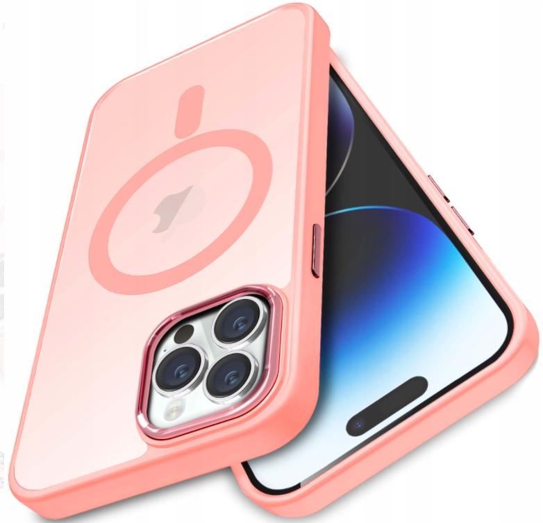 Case Back Cover Magsafe For Apple Iphone 14 Pro Pink Case + Glass