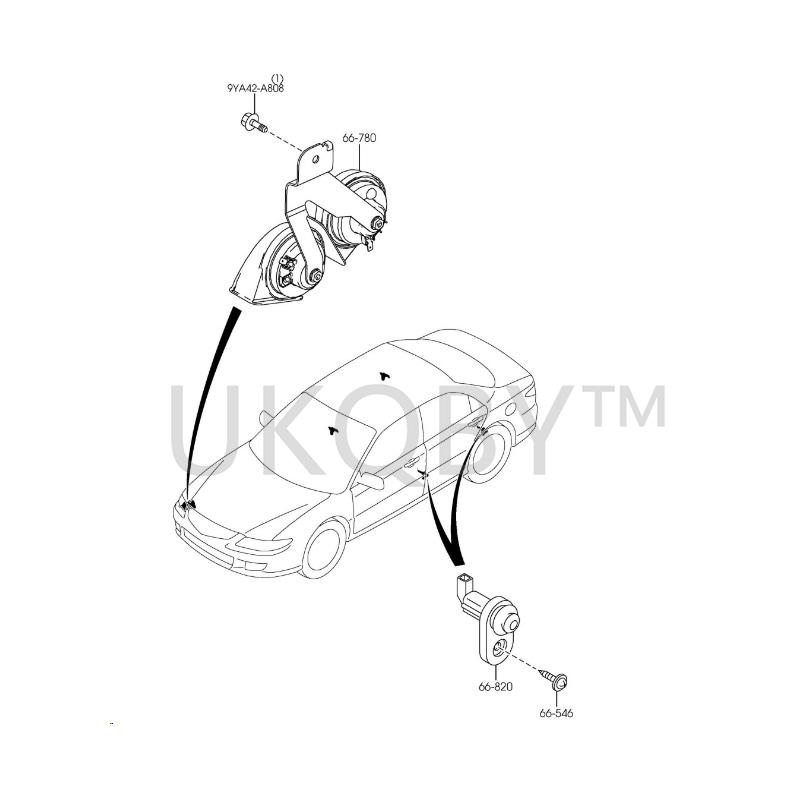 C23066790 C23066790A Suitable for Ma zd a 6 Pentium B70 Driving horn, steering wheel horn