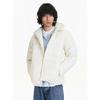 Blaexi Winter White Duck down Hooded Ribbed down Jacket Lightweight Slim Fit White Puffer Jacket Thickened Coat for Men