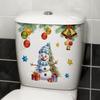 Christmas Wall Stickers Happy Snowman Elk Bell Stickers Bathroom Door Cabinet Toilet Cover Decoration Waterproof Stickers