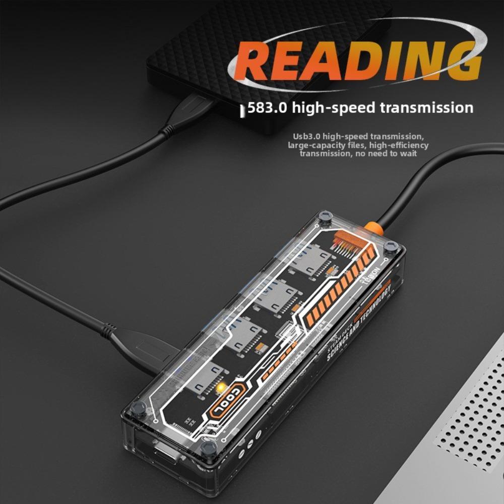 5 в 1 USB-адаптер типа C Hub с прозрачным дизайном для ноутбука ПК MacBook