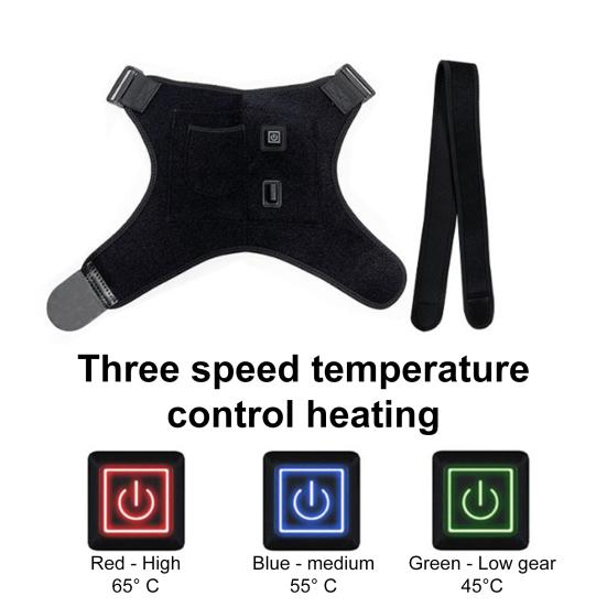 Подогреваемый плечевой бандаж с USB-разъемом, 3 температурных режима, регулируемый, для мужчин и женщин, болезненность, скованность, облегчение боли в плечах, электрический подогрев плечевого бандажа