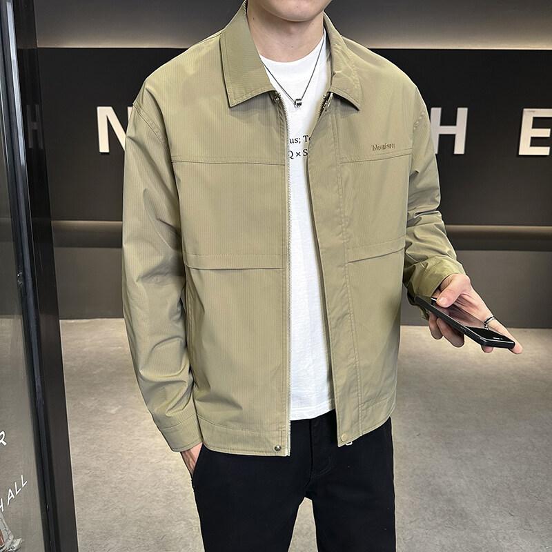 Мужское пальто Весна Новое Лацкан Красивый Рабочий Молодежная куртка Универсальный Модный Тренд Топ Красивый