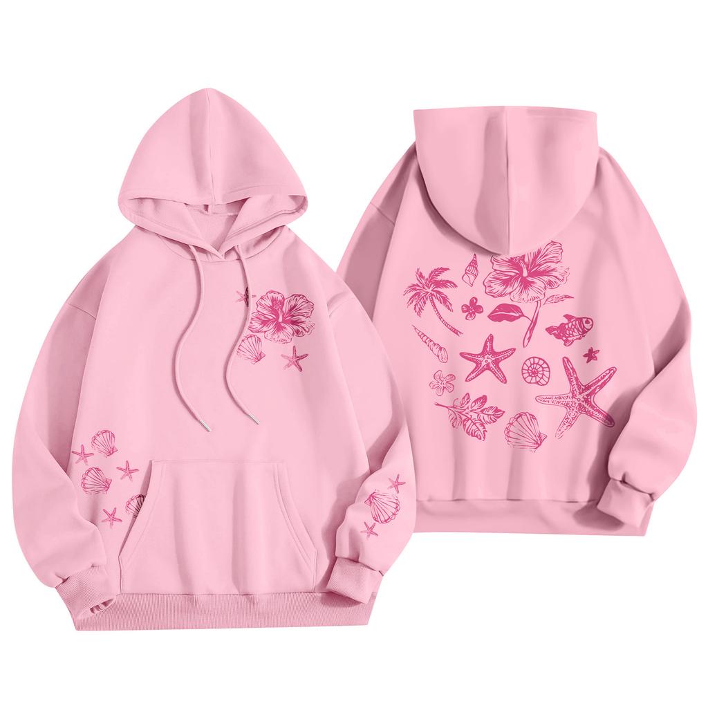 Женская мода, женский легкий пуловер с длинными рукавами и карманами, толстовка с капюшоном в стиле консервативного стиля