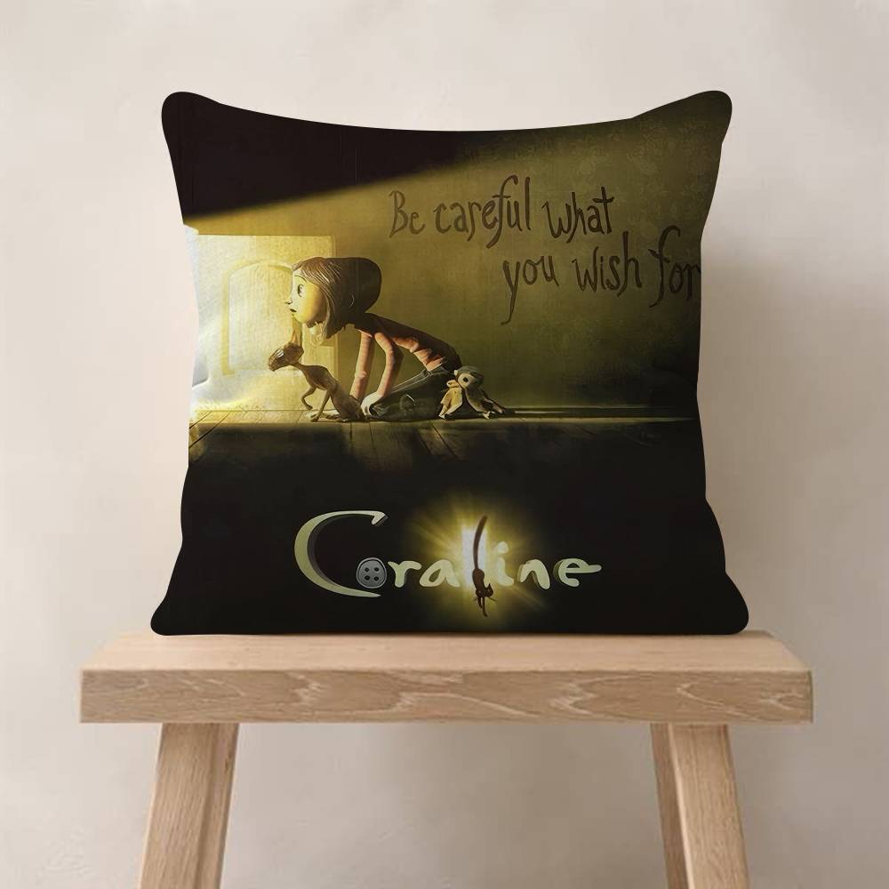 5D Anime CCoraline Cushion Cover Inches Farmhouse Decor Home Throw Pillow Covers For Couch Decorations