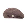 Japanese Style Hollowed Out Beret Hat Fashionable Crochet Knitted Cap Weave Painter Hat  Summer