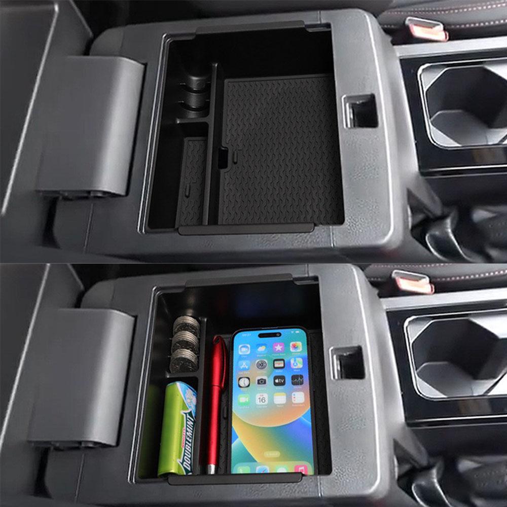 Fits For 2024-2025 Mitsubishi Triton Storage Box Central Armrest Tray Black