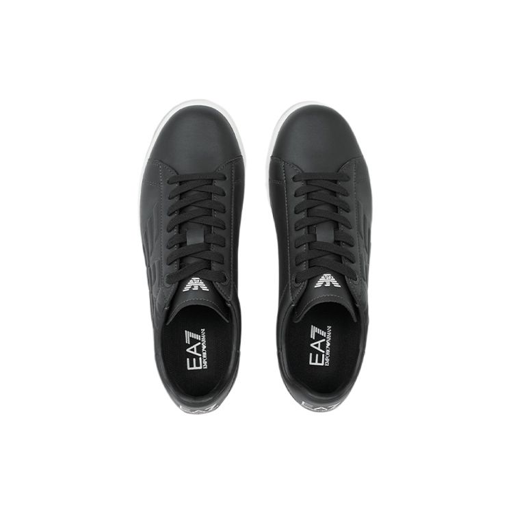 Emporio Armani EA7 Спортивные кроссовки на низкой подошве с тисненым логотипом, повседневные, унисекс, Черный Белый X8X001XCC5100002