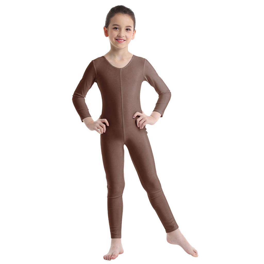 Children's Ballet Gymnastics Leotard Dance Costume Girls Long Sleeves Jumpsuit Bodysuit Dancewear Kids Full Body Unitard