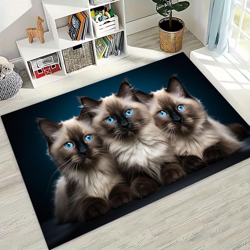 2026 Новый Милый Кот Котёнок Мяу Мультяшный Ковер для Спальни Гостиной Дивана Дома Придверный Коврик Декор, Большой Детский Игровой Нескользящий Напольный Коврик