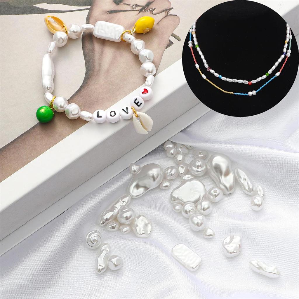 Геометрическая форма имитация жемчуга из АБС-пластика, бусины с прямым отверстием, браслет «сделай сам», ювелирные аксессуары