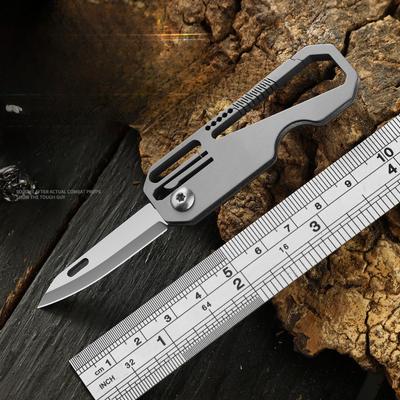 Титановый нож Многофункциональный брелок Mini Edc Портативный нож для распаковки Острый портативный экспресс-маленький складной нож.