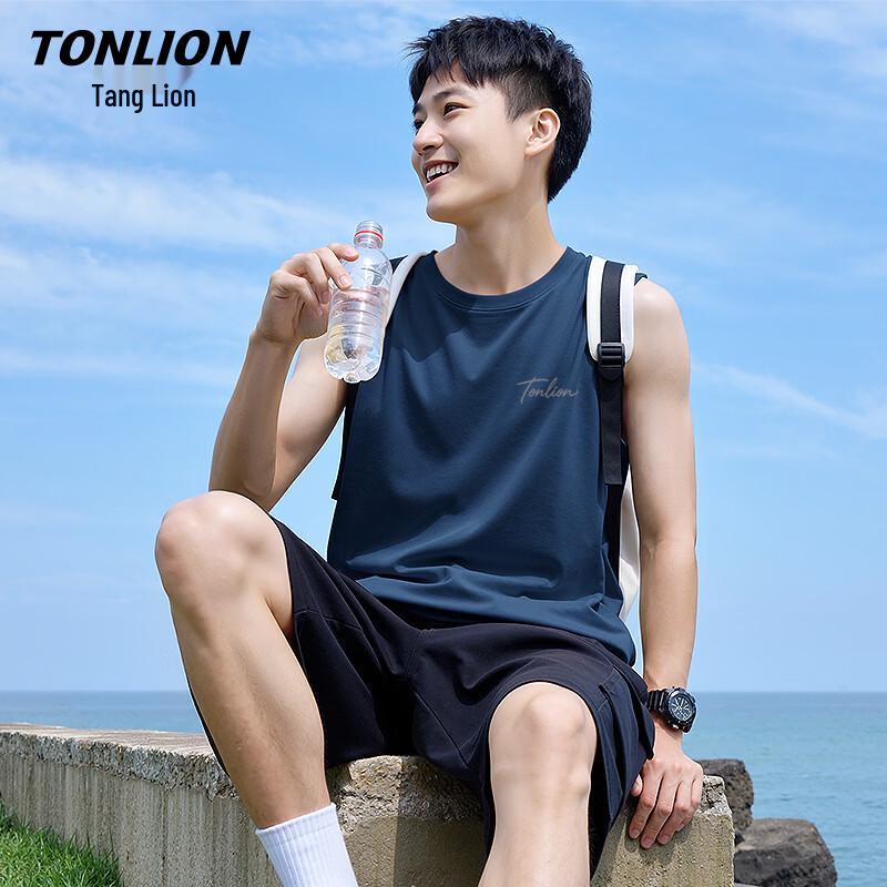 Мужская хлопковая повседневная майка TonLion без рукавов