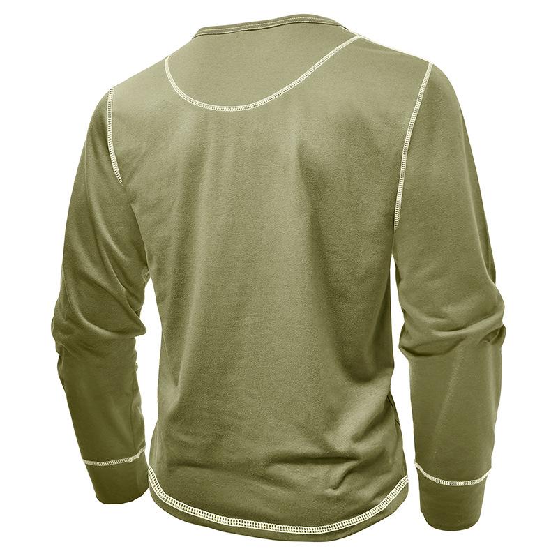 Мужская футболка Henley, повседневная, с длинным рукавом, легкая, на пуговицах, рубашка-пуловер, эластичная, базовая, топы, спортивные, облегающие, рубашки Henley для мужчин