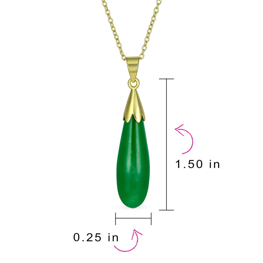 Простое полудрагоценное зеленое нефритовое ожерелье удлиненной каплевидной формы в стиле вестерн, выполненное из 14-каратного золота, классическое ожерелье для женщин.