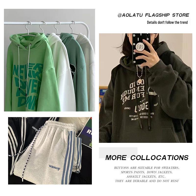 Metal Bell Clip Cord Pendant for Down Jackets and Hoodies with Removable Stopper Button