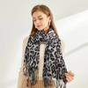 Women Print Fringe Shawl Thickened Warm Blanket New Leopard Print Scarf