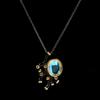 Beauty Exaggerated Moon Gem Black Gold Two Color Exaggerated Necklace