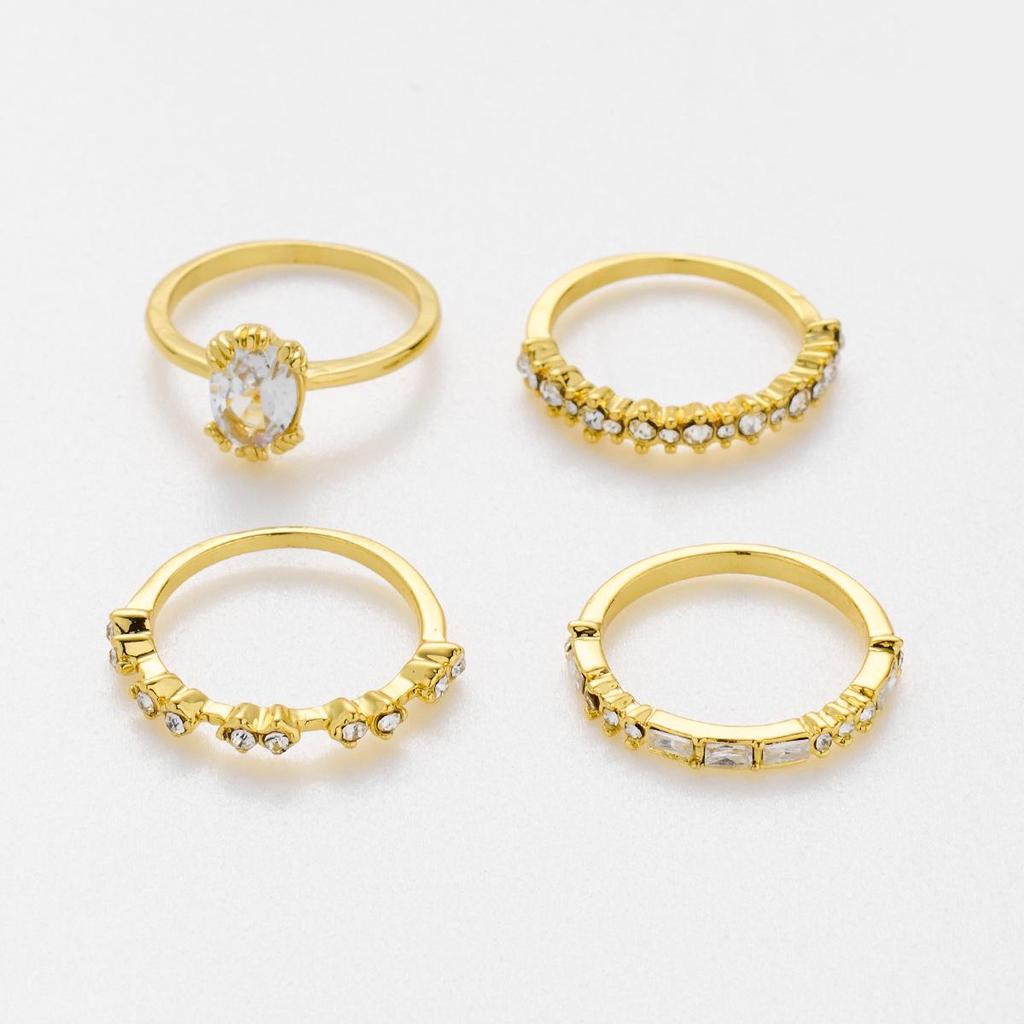 New European & American Luxury Jewelry Set: Zircon Flower Four-Piece Set for Engagement & Anniversary